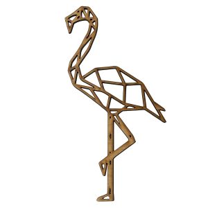 Houten wanddecoratie – Geometrische Flamingo