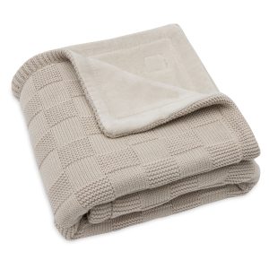 Ledikant Deken – Box Knit – 100x150cm – Warm Sand/Velvet